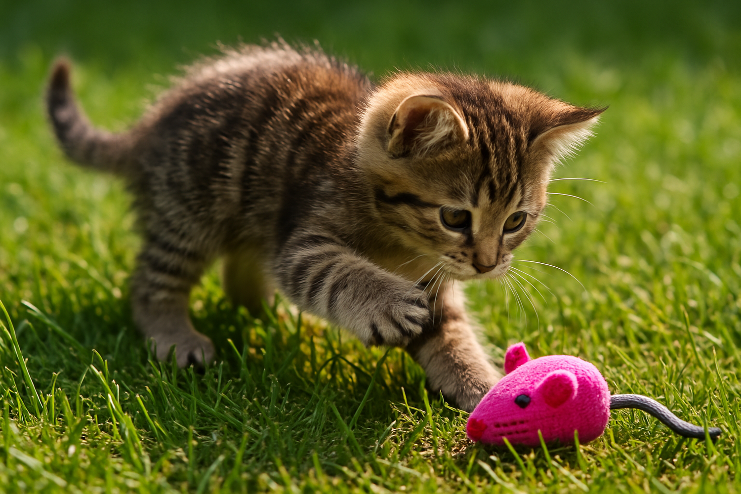 laat de muis op een speelgoed muis lijken